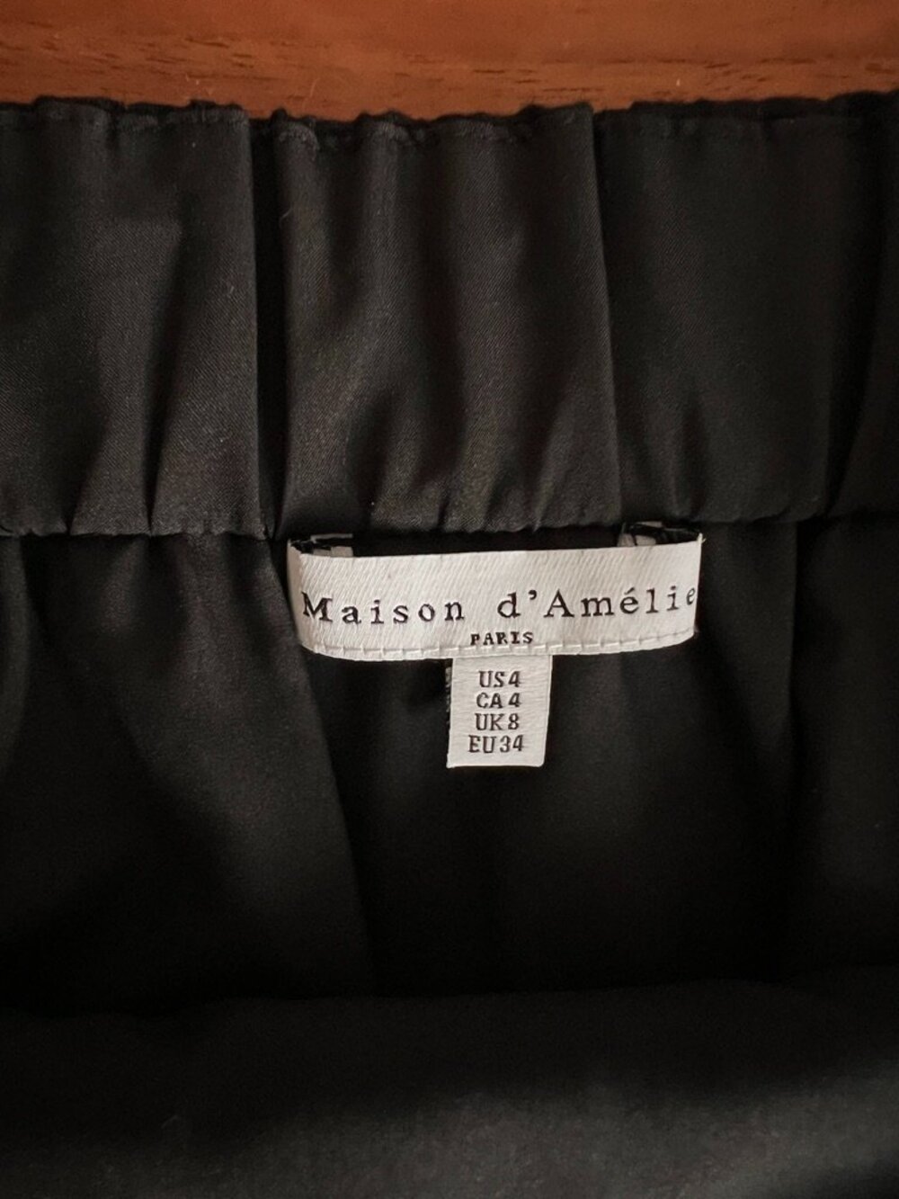 Maison d’Amélie Paris Black Linen Embroidered Mini Skirt – Size 4 - Picture 6 of 10